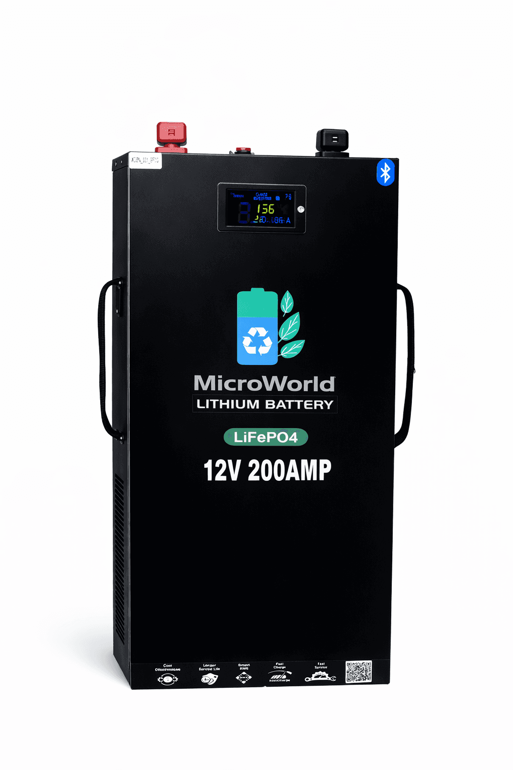 MicroWorld 12V 200Ah Lithium Battery (Smart BMS)