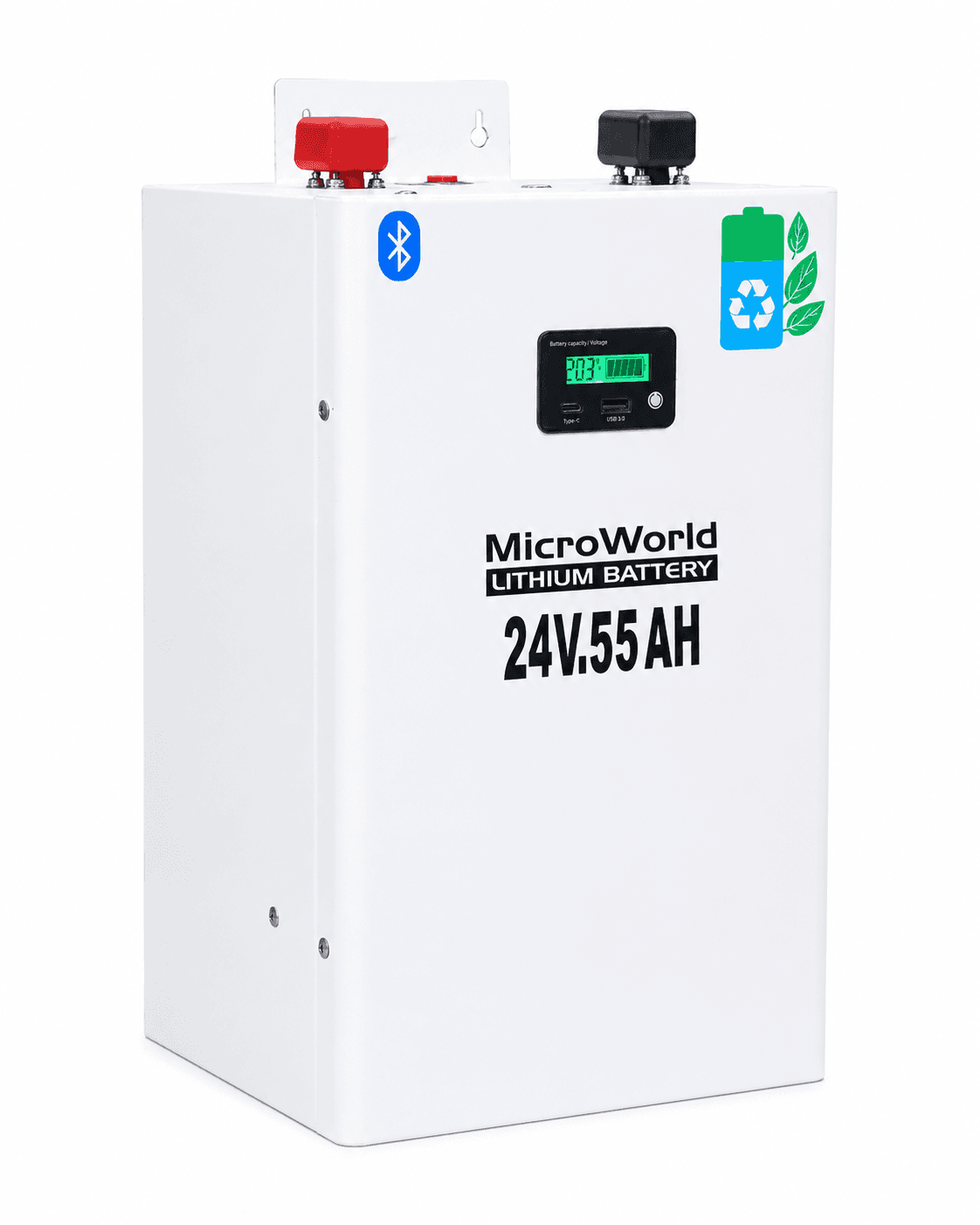 MicroWorld 24V 55Ah Smart Lithium Battery (with Built-in Fire Extinguisher) view 2