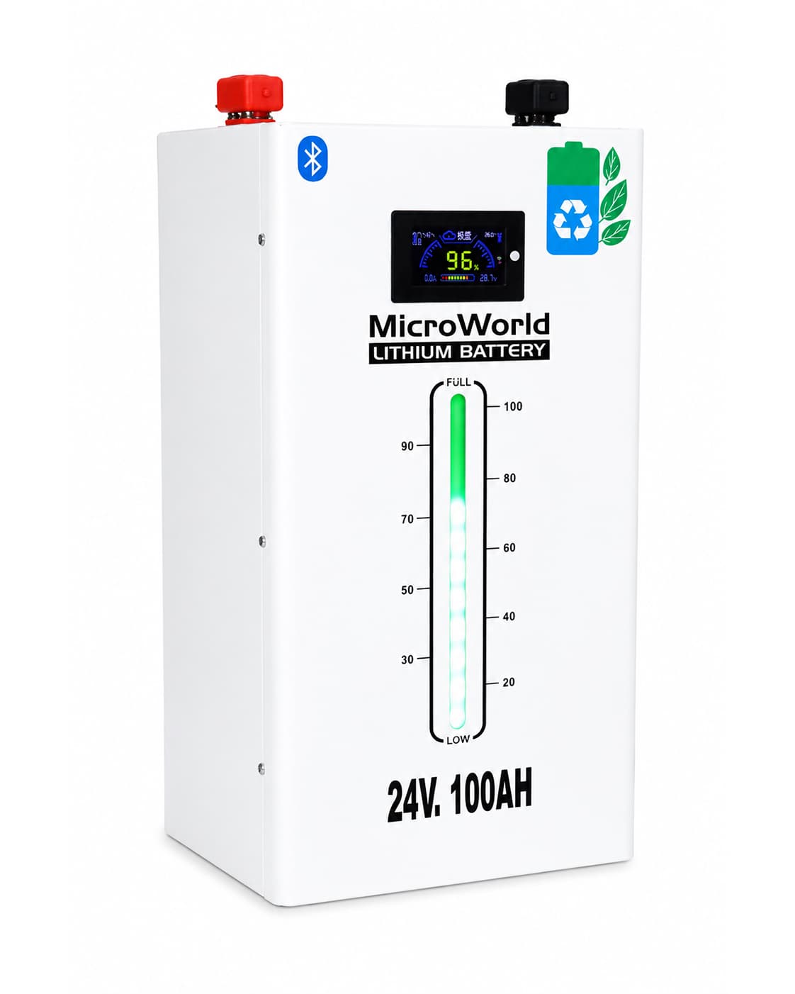 MicroWorld 24V 100Ah Smart Lithium Battery (Bluetooth & App) view 2