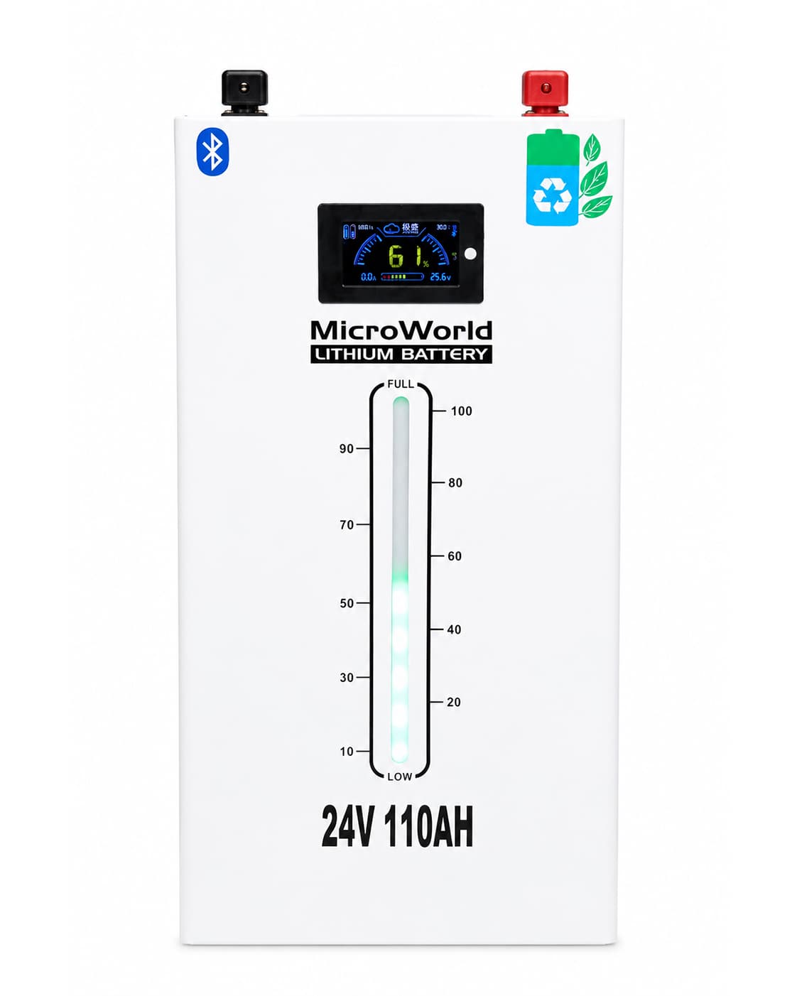 MicroWorld 24V 110Ah Smart Lithium Battery (Bluetooth & App)