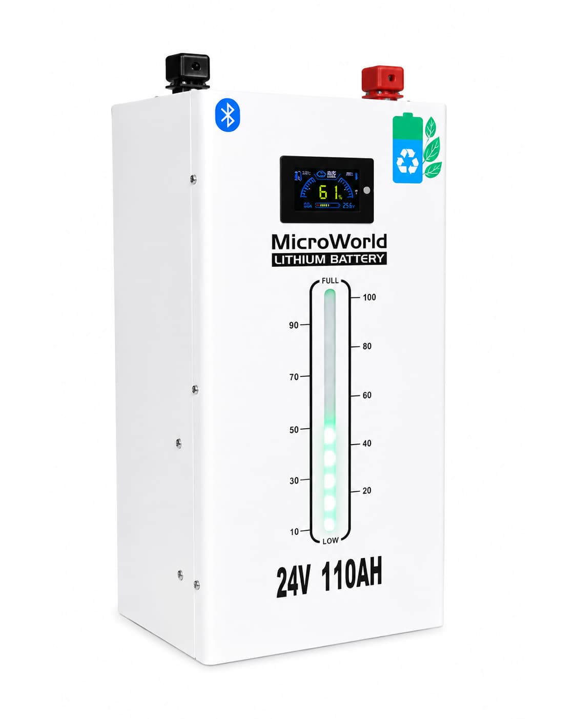 MicroWorld 24V 110Ah Smart Lithium Battery (Bluetooth & App) view 2