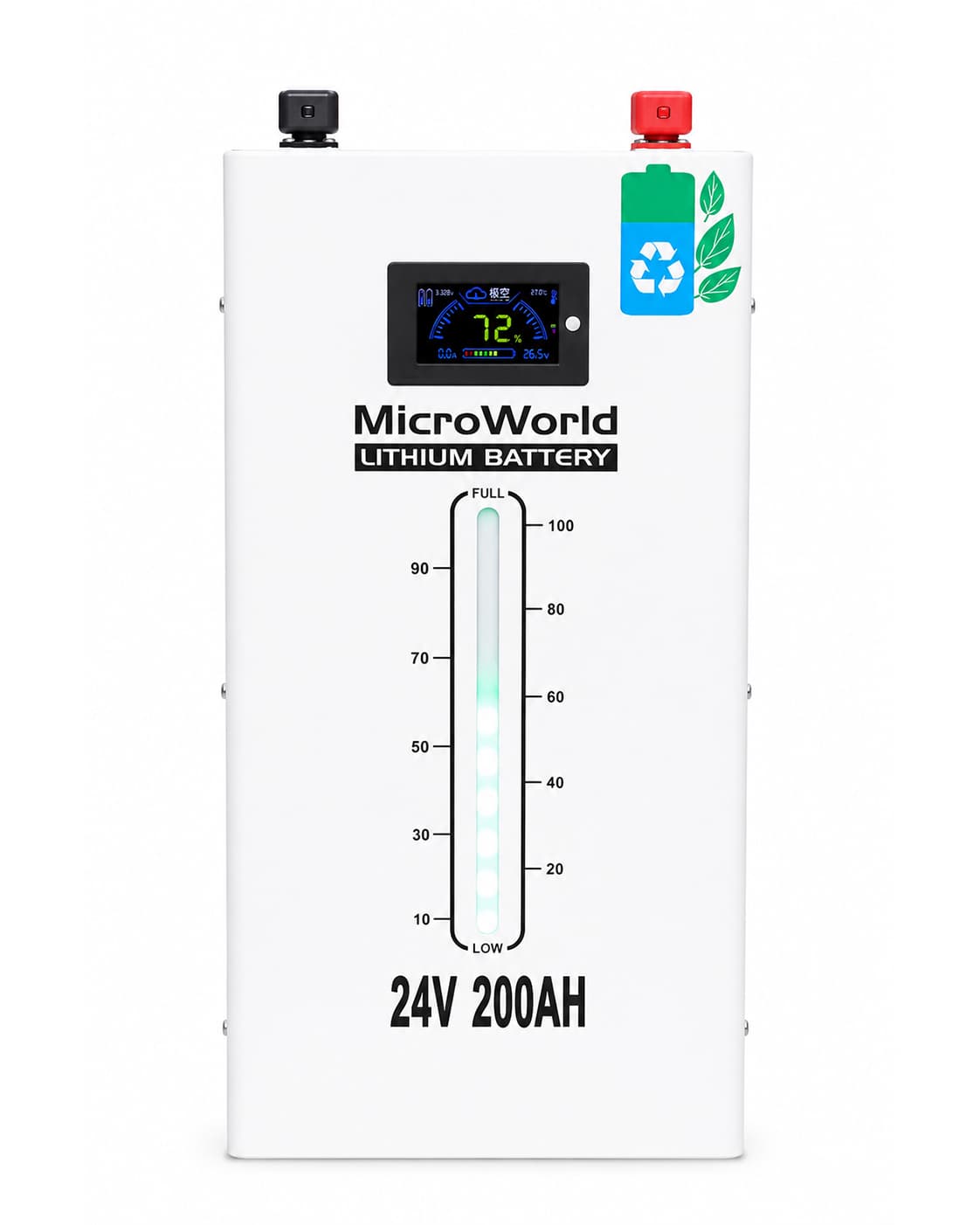 MicroWorld 24V 200Ah Smart Lithium Battery (with Built-in Fire Extinguisher)