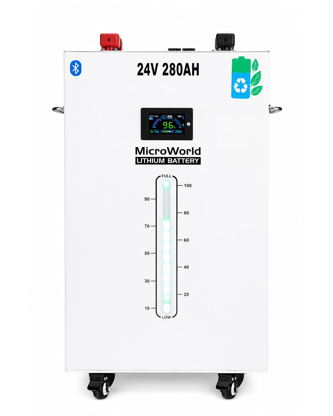 MicroWorld 24V 280Ah Smart Lithium Battery (with Built-in Fire Extinguisher)